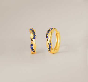 Sapphire Paved Twisted Hoop