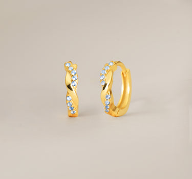 Zircon Paved Twisted Hoop