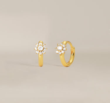 Floral Huggie Hoops