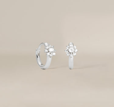Floral Huggie Hoops