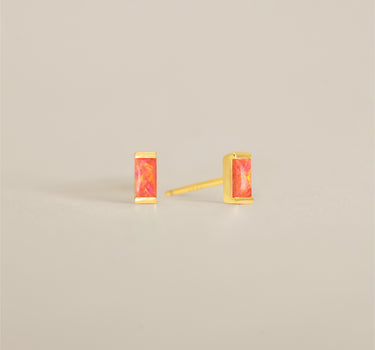 Baguette Orange Opal Studs