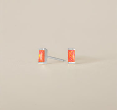 Baguette Orange Opal Studs