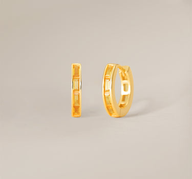 Topaz Baguette Inlay Hoops