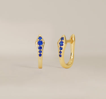 Paved Sapphire Hoops