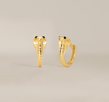 Black Onyx King Cobra Hoop Earring