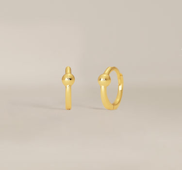 Solid Bead Huggie Hoops