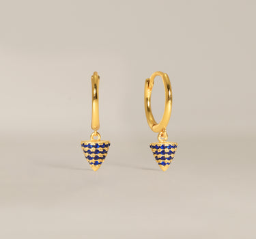 Sapphire Spike Paved Charm Hoops
