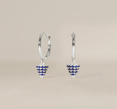 Sapphire Spike Paved Charm Hoops