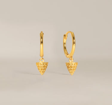 Topaz Spike Paved Charm Hoops