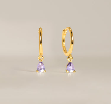 Alexandrite Teardrop Hoops