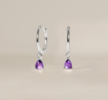 Amethyst Teardrop Hoops