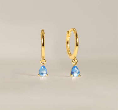Aquamarine Teardrop Hoops