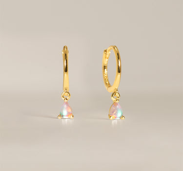 Diamond Iridescent Teardrop Hoops