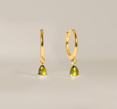 Peridot Teardrop Hoops