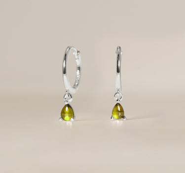 Peridot Teardrop Hoops