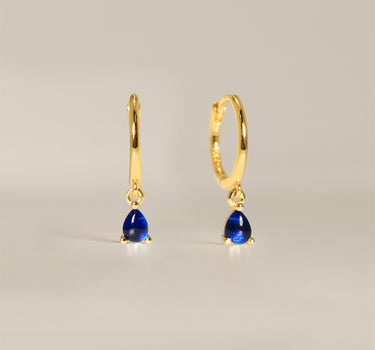 Sapphire Teardrop Hoops