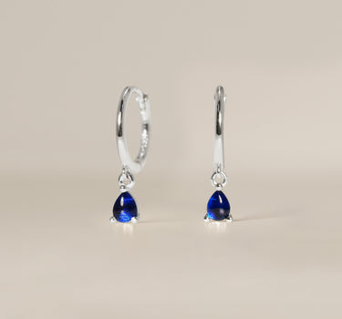 Sapphire Teardrop Hoops