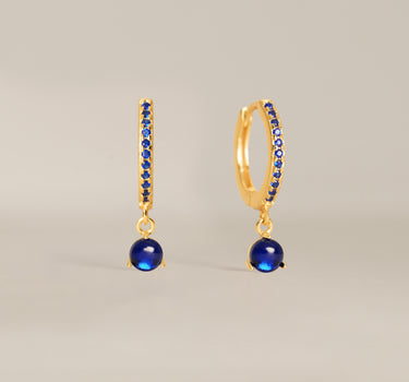 Paved Sapphire Gemstone Hoops