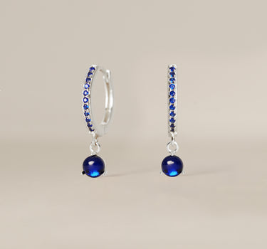 Paved Sapphire Gemstone Hoops