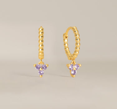 Bead Alexandrite Flower Hoops