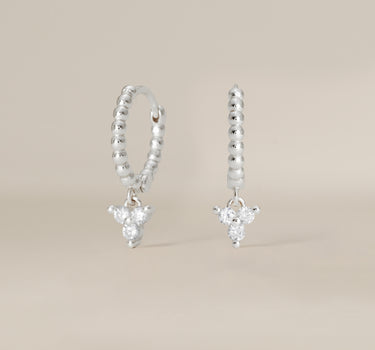 Bead Diamond Flower Hoops