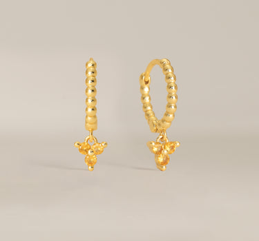 Bead Topaz Flower Hoops