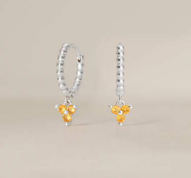 Bead Topaz Flower Hoops