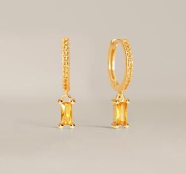 Paved Topaz Baguette Hoops