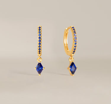 Paved Sapphire Cut Hoops