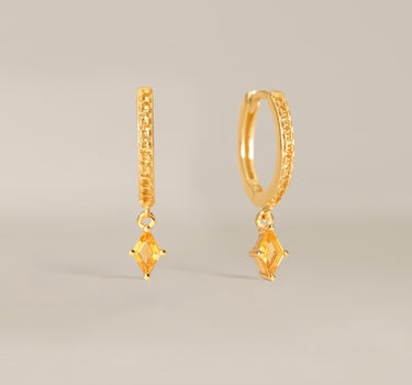Paved Topaz Cut Hoops