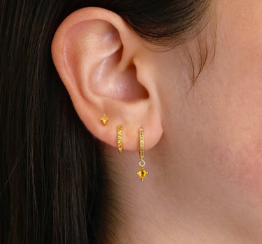 Topaz Paved Cut Hoop Ear Stack