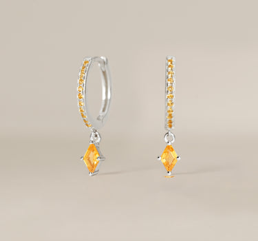 Paved Topaz Cut Hoops