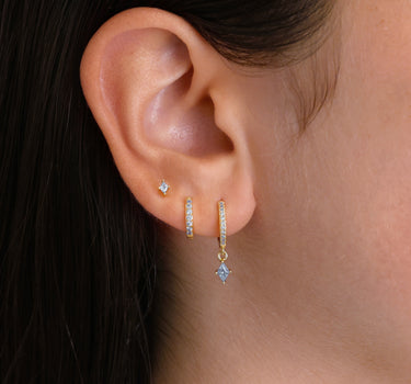 Zircon Paved Cut Hoop Ear Stack