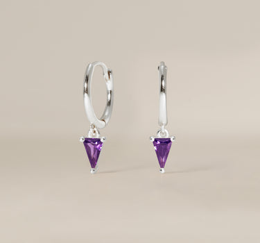 Amethyst Spike Gemstone Hoops