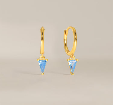 Aquamarine Spike Gemstone Hoops