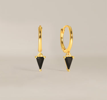 Black Onyx Spike Gemstone Hoops