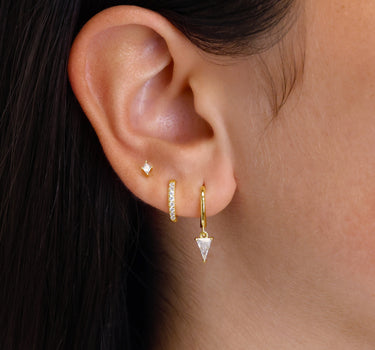 Diamond Spike Gemstone Hoops