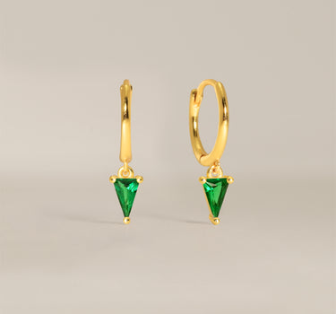 Emerald Spike Gemstone Hoops