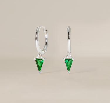 Emerald Spike Gemstone Hoops