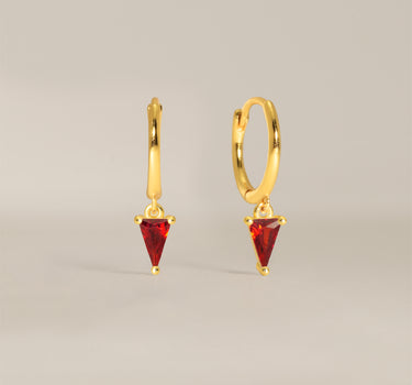 Garnet Spike Gemstone Hoops