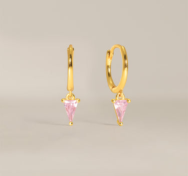Pink Tourmaline Spike Gemstone Hoops