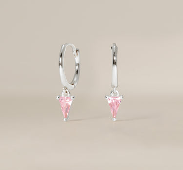 Pink Tourmaline Spike Gemstone Hoops