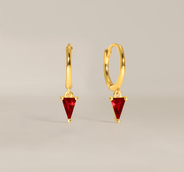Ruby Spike Gemstone Hoops