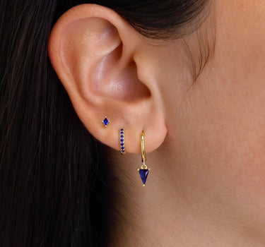 Sapphire Spike Gemstone Hoop Ear Stack