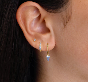 Zircon Spike Gemstone Hoop Ear Stack
