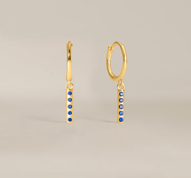 Sapphire Bar Charm Hoops