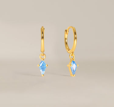 Aquamarine Kite Cut Hoops