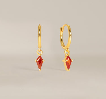 Garnet Kite Cut Hoops