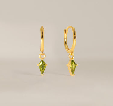 Peridot Kite Cut Hoops