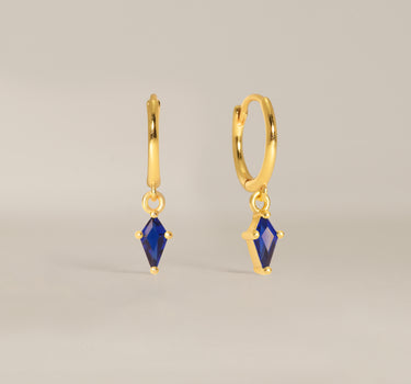 Sapphire Kite Cut Hoops